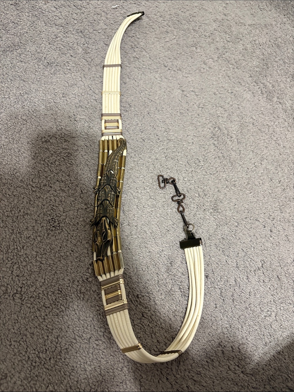 vintage statement belt crocodile motif